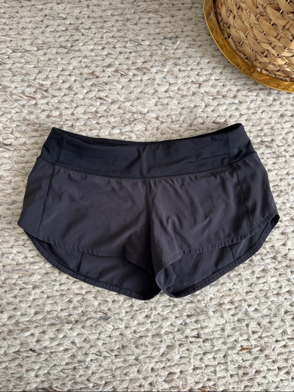 Women's Black Lululemon Athletic Running Shorts
